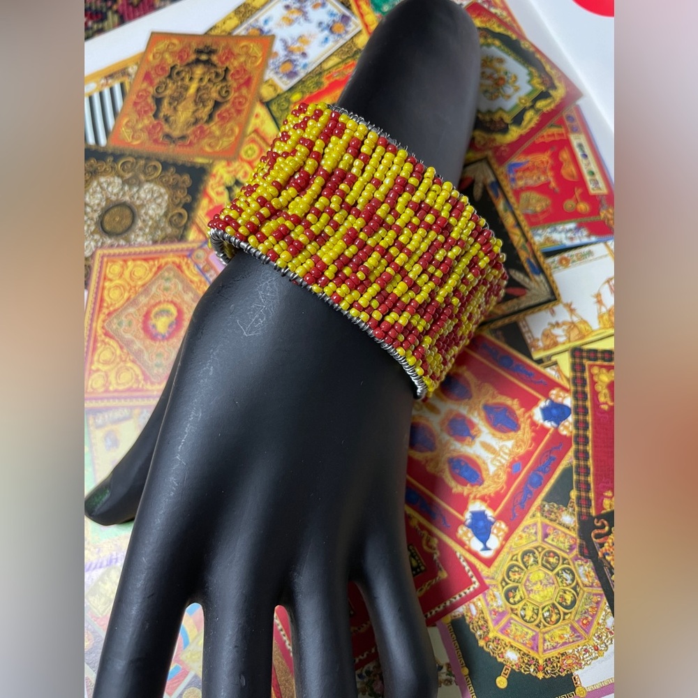 Vintage 80s Beaded Cuff